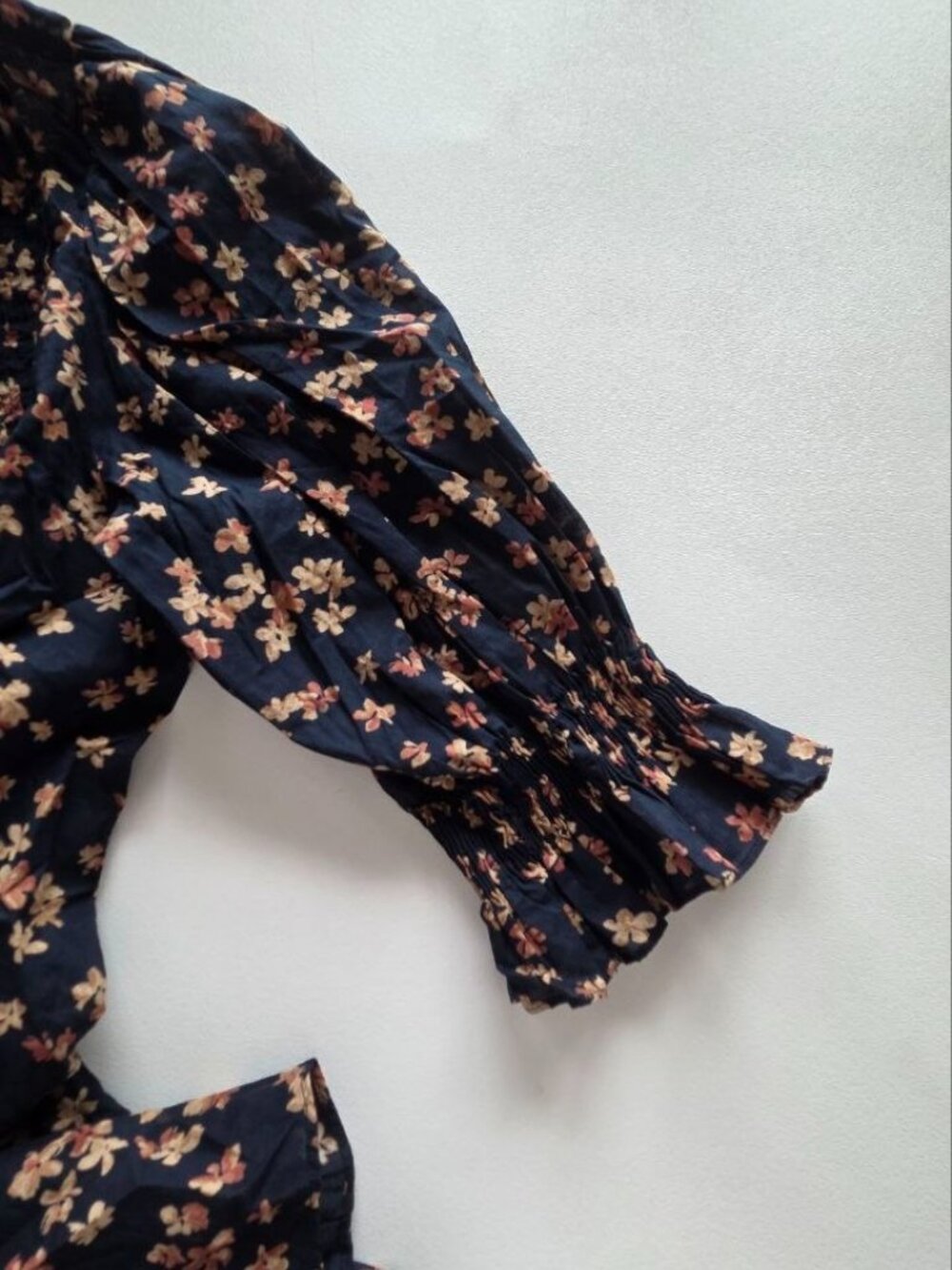 $145 Lauren Ralph Lauren Floral Cotton Voile Puff-Sleeve Blouse Navy Size XL - Picture 10 of 13